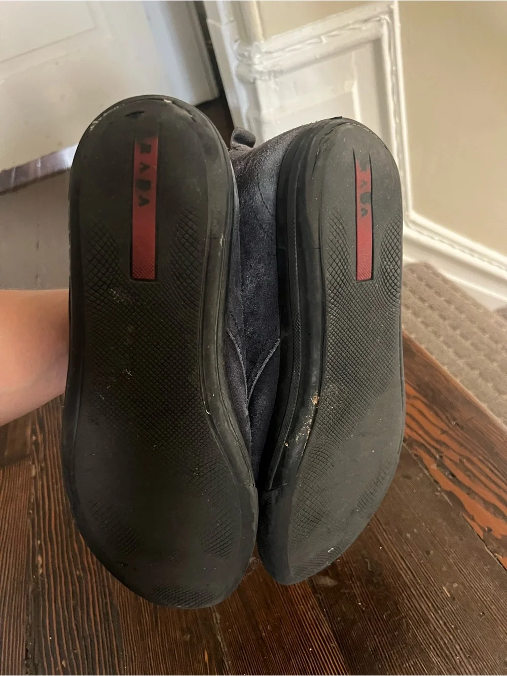 Prada Men's Blue Suede Chukka Boots